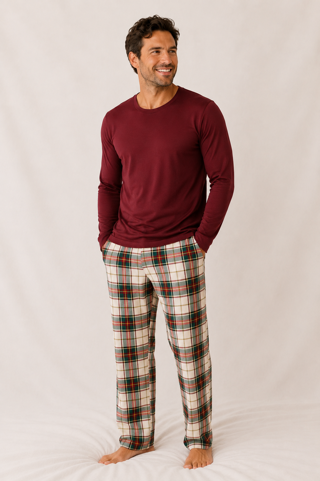 PRE-ORDER - Holiday Plaid Men's Bamboo Pajama Set