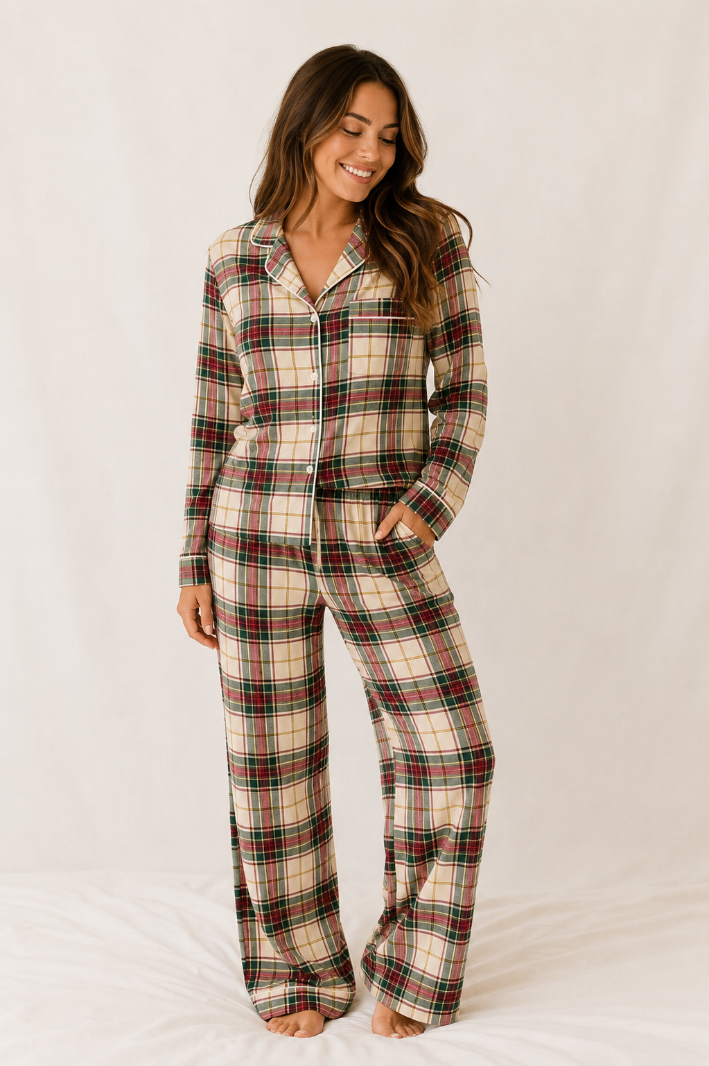 PRE-ORDER - Holiday Plaid Women's Bamboo Pajama Set